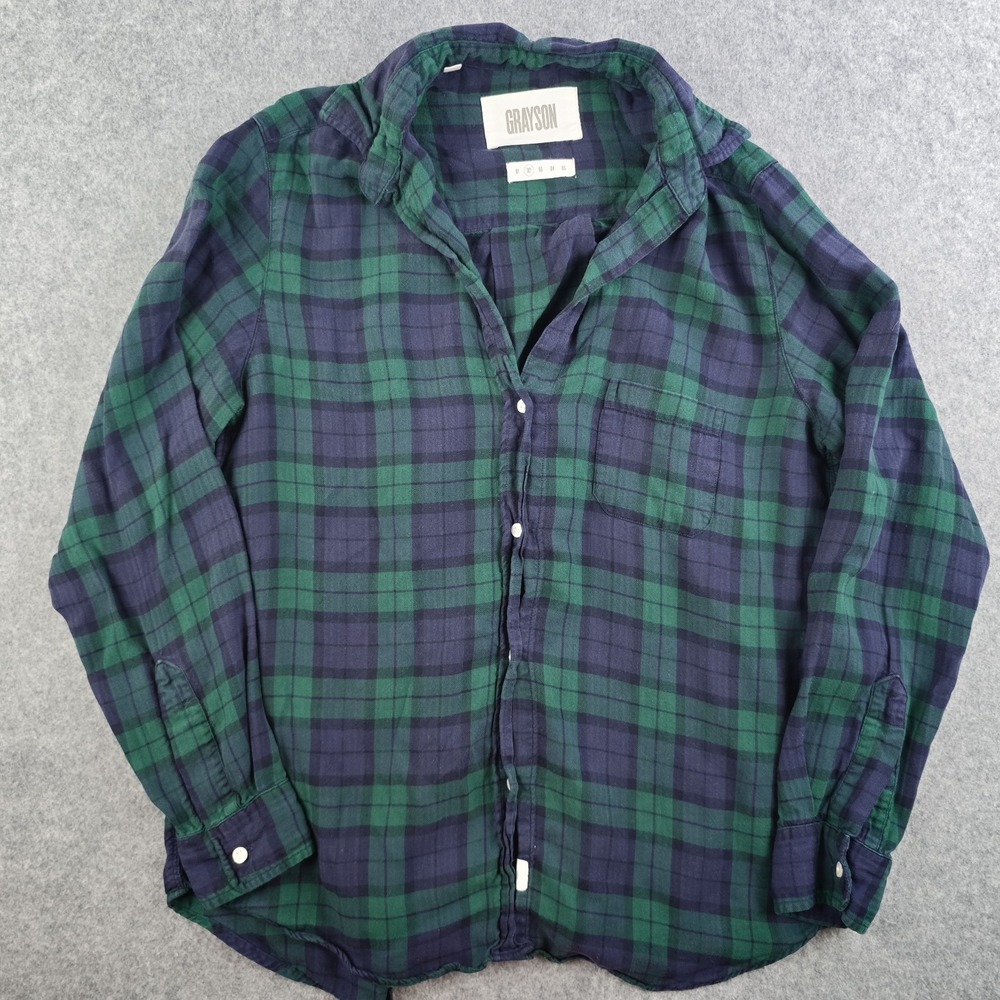 Grayson The Hero Shirt Women's 02 Blackwatch‎ Plaid Lyocell Button Up Green